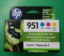 Genuine HP 951 Ink Cartridge-C/M/Y-For HP 8620 8630 8625 Printer-3PK