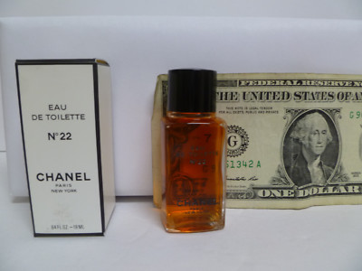 CHANEL NO. 22 EAU DE TOILETTE 19 ML / .64 OZ, TRAVEL SIZE, VINTAGE