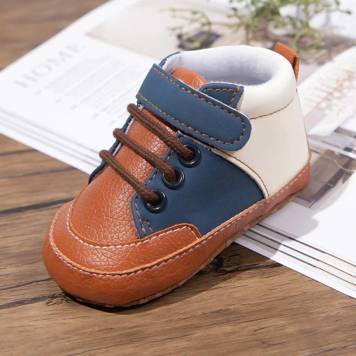 Newborn Birthday Gift Baby Boy Pram Crib Shoes Infant Brown