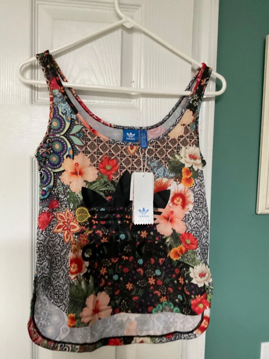 Adidas floral cheap tank top