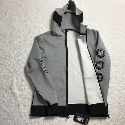 Nike NBA Showtime Therma Flex Hoodie Brooklyn Nets Grey NY Full