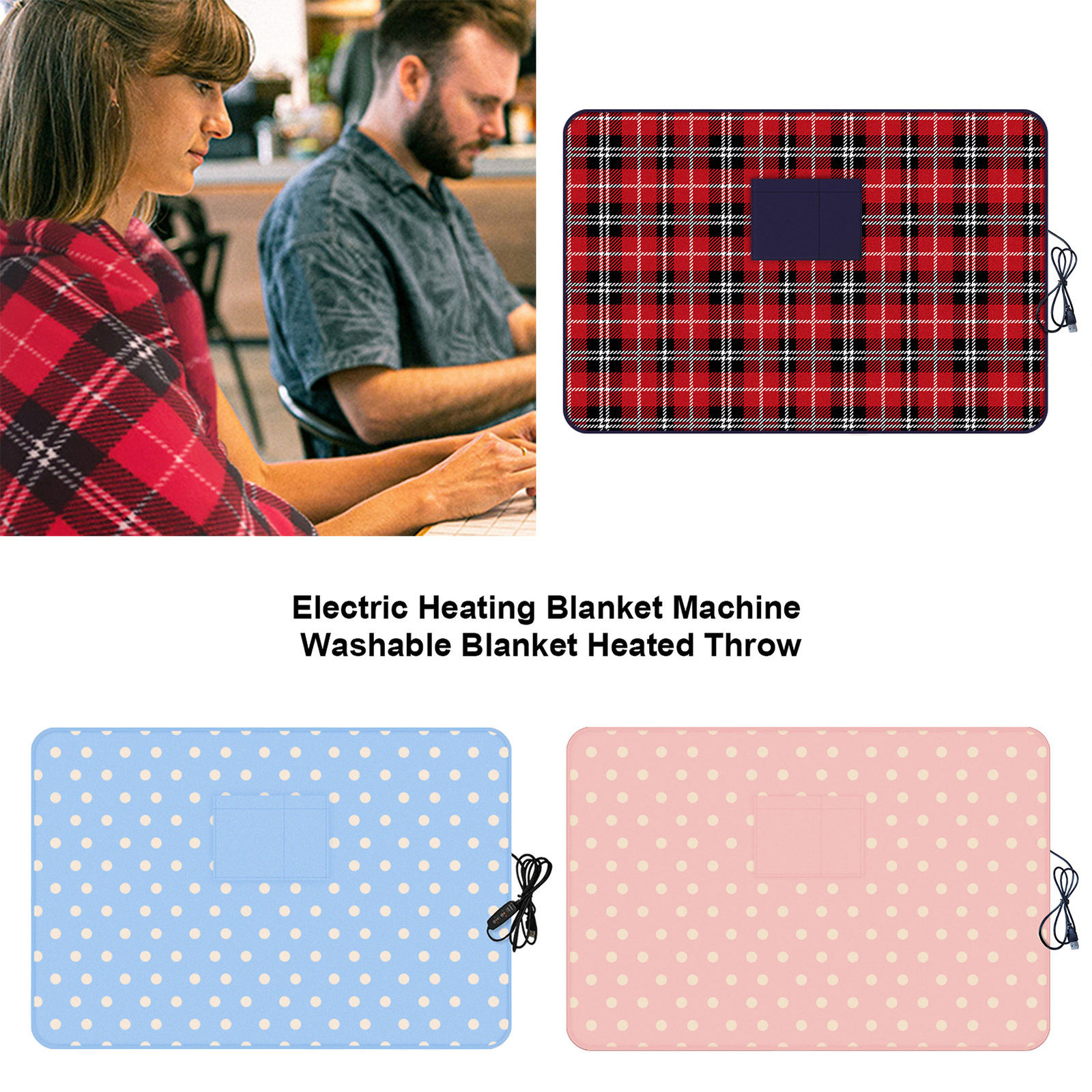 Machine Washable Warm Heating Blanket, USB Recharging Heated Blankets W/  Pockets | eBay