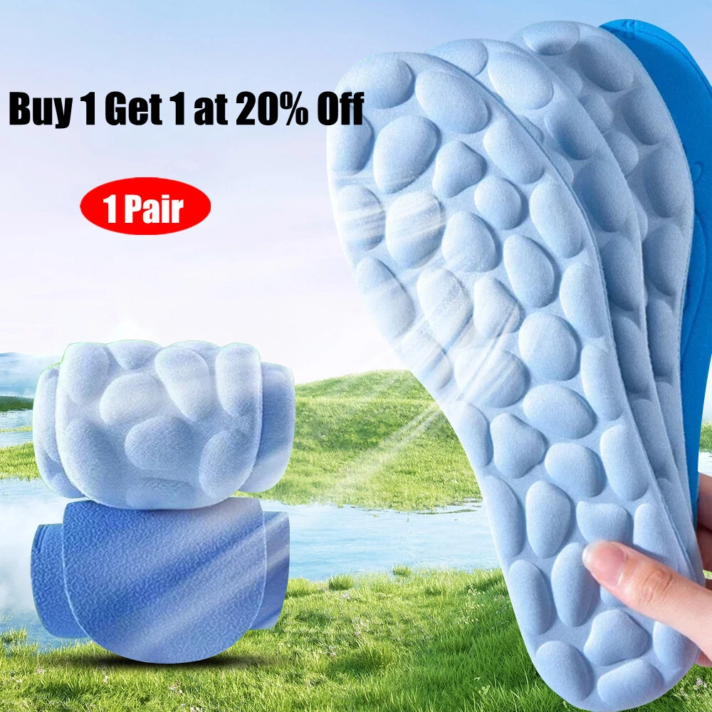 Unisex 4D Memory Foam Insoles Extra Comfort Shoe Pads Orthopaedic Size 4 9.5
