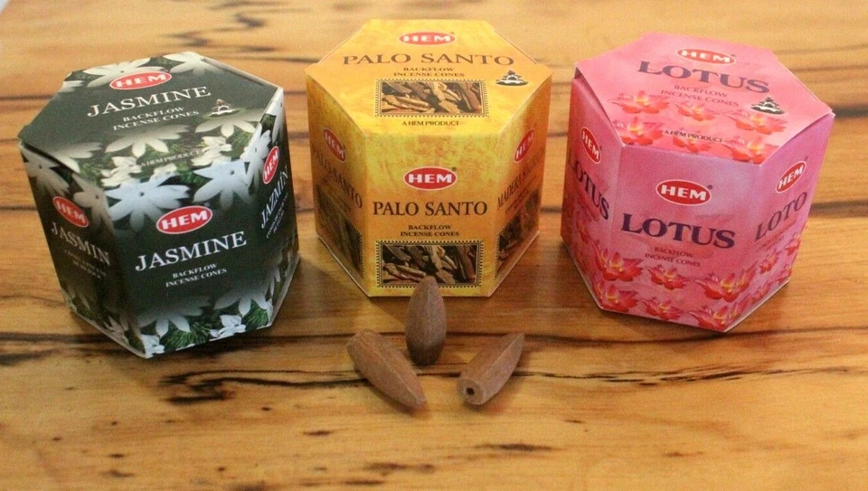 HEM 20 - 400pcs Large Extended Long Burn Backflow Incense Cones Floral Back Flow - Image 4 of 4