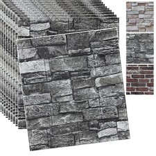 10PCS 3D Wall Panels Peel and Stick 3D Brick Wallpaper Peel and Stick Faux Stone