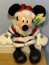 2003 Christmas Mickey Mouse Plush Stuffed 18" Santa Claus-Disney Store Purchase
