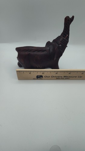 Vintage Rare Wooden Elephant Tusk Statue Hand Carved Handmade Animals 4x4 Decor - Picture 2 of 13