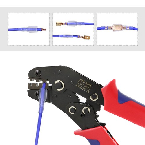 900Pcs Spade Terminal Wire Crimp Connectors Set Kit SN-48B Crimping Tool Piler - Picture 6 of 11