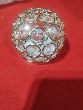 Elegant Crystal Ball GLOBE Circle Accent Table Lamp/Light Chrome Plate Finish