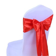 Pack of 50 Satin Red Chair Sashes for Wedding Chair Bows 7x108 Inches Chair R...