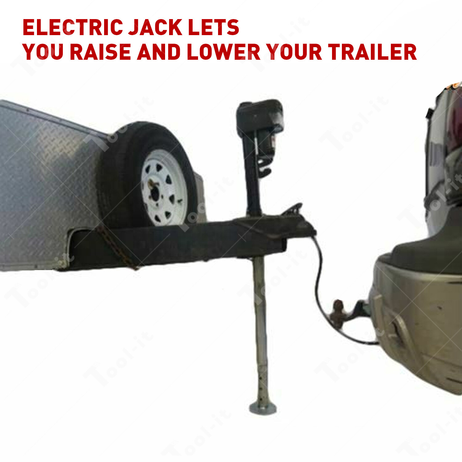 HEAVY DUTY MOTORISED 12V ELECTRIC CARAVAN JACK TRAILER JOCKEY STAND