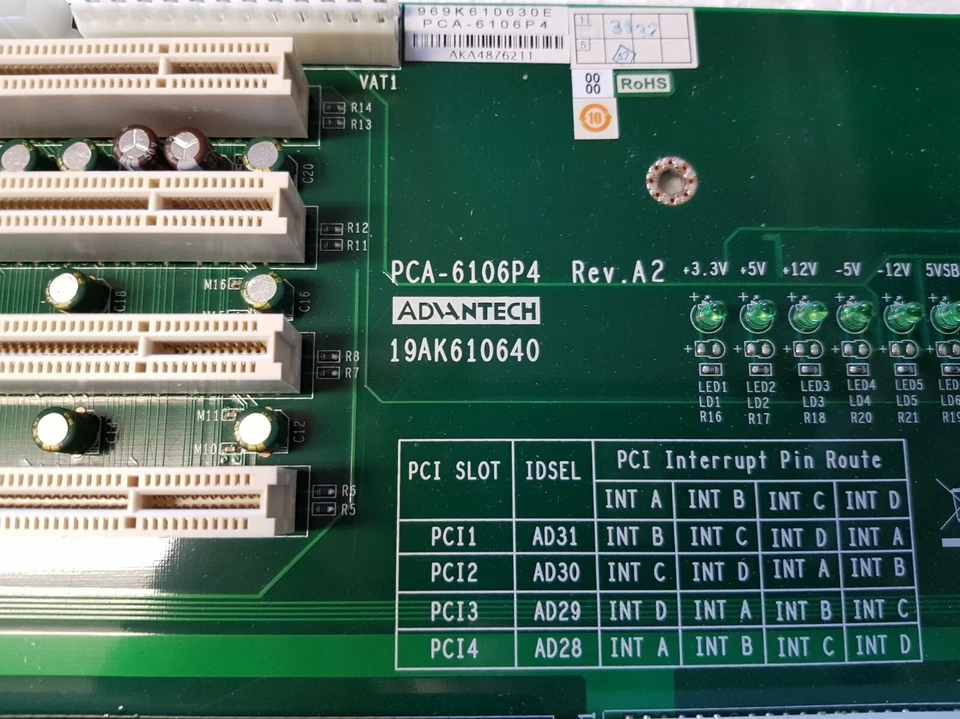 Advantech PCA-6106P4-0A2E 6-Slot Picmg 1.0 Backplane - Immagine 2 di 2