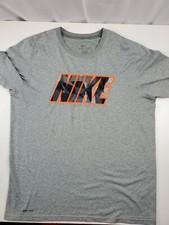 Mens Nike Dri Fit Running Shirt Gray Size Large