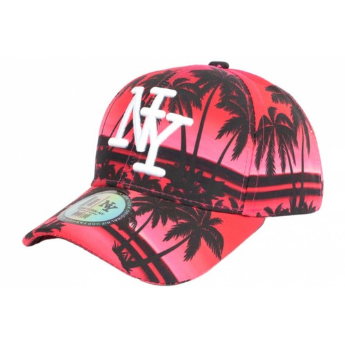 Casquette Baseball Enfant Rose Et Noire à Motif Palmiers - Taille 7 à 12 Ans - Neuf Avec étiquette
