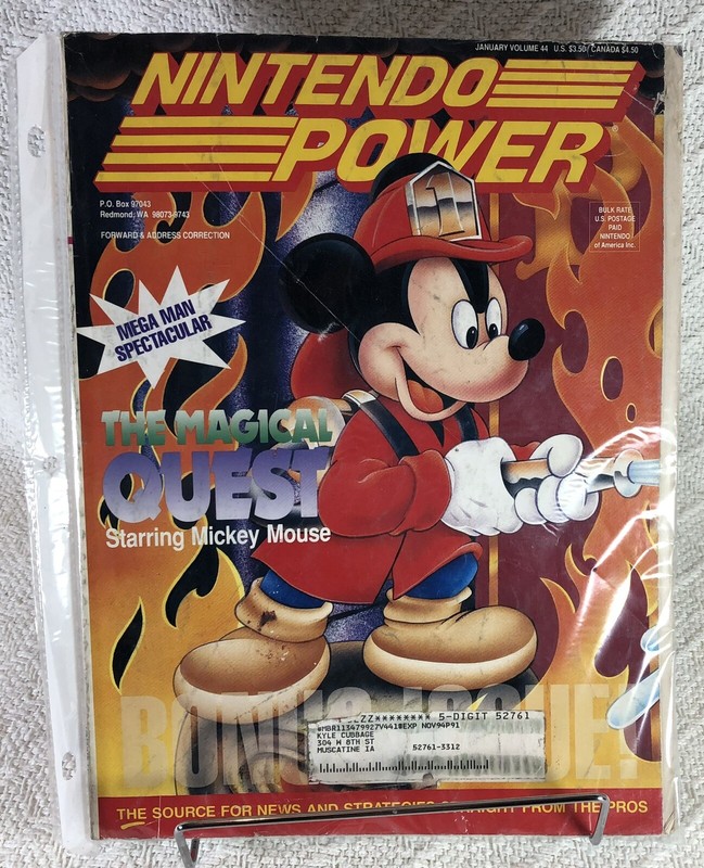 Vintage Nintendo Power #44 The Magical Quest Mickey Mouse Inserts Poster Cards
