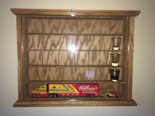 Oak Display Shot Glass 1/64 Scale Nascar Hauler Tanker Trailer Semi HO Train