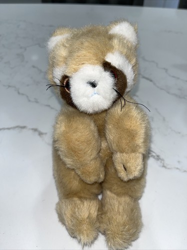 Yoshitoku Raccoon Plush 7” Rare HTF Stuffie Striped Original - Picture 3 of 6