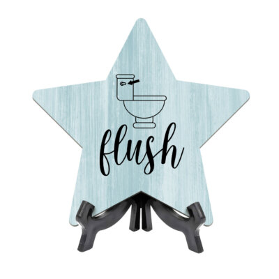 Sign ByLITA Flush, Wood Color, Star Bathroom Table Sign (6''x5'')