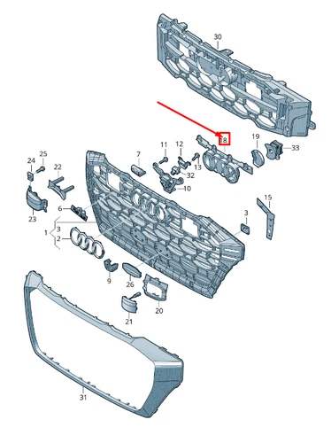 NUOVA COPERTURA GRIGLIA CENTRALE ANTERIORE AUDI RSQ8 4M8853037H - Foto 1 di 5