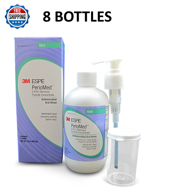 8 BOTTLES 3M ESPE PerioMed 0.63 Stannous Fluoride Oral Rinse Mouthwash Mint eBay