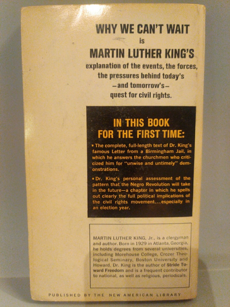 Martin Luther King Jr Why We Can&rsquo;t Wait 1964 Paperback 1st Ed. | eBay