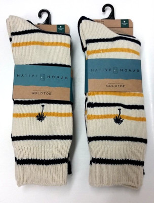 4 PAIR GOLD TOE Men's N.N Crew Socks, Knit w/ ORGANIC Cotton, 6-12.5 LIMITED EDI