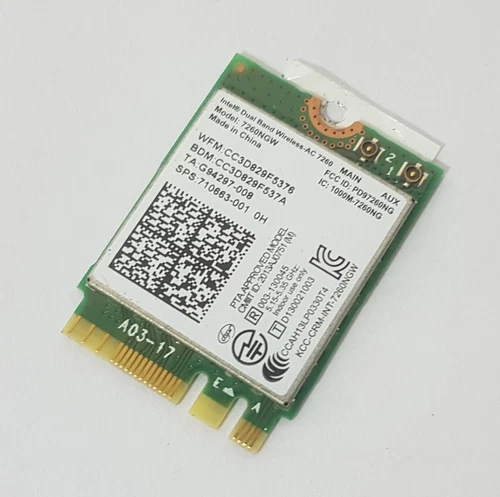 Wlan+BT Intel Dual Band 2,4+5GHz Wireless-AC 7260 NGW m.2 aus HP ZBook 15 G2