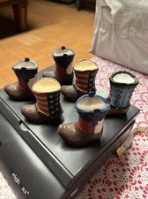 Pixie Garden Boot Decor 6 Piece Set Texas Boots Deco