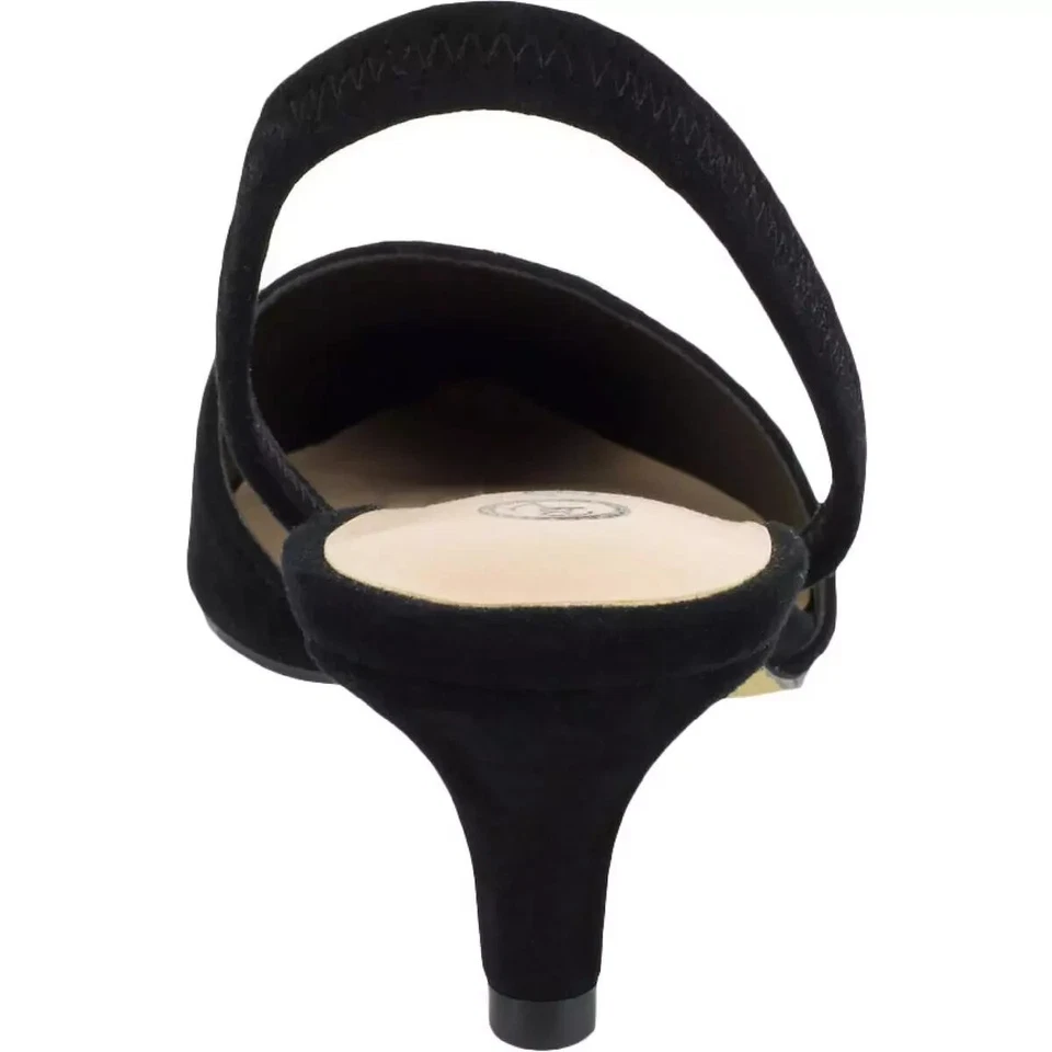Bella Vita Womens Sarah Black Suede Stretch Kitten Heel Slingback Heels SZ 8.5 N - Image 2 of 4