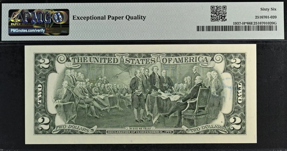 2003 $2 FRN St Louis PMG 66EPQ Courtesy Autograph - Low Serial Number Star 536* - Image 3 of 3