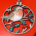 Rustic Wooden Robin Redbreast Door Wall Christmas Tree Hanging Decoration Xmas