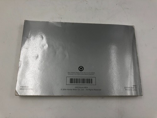 2005 Acura MDX Owners Manual Set with Case OEM C04B50020 - Picture 5 of 6