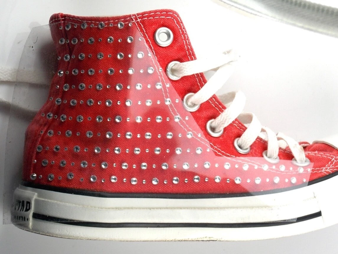 Scarpe converse top con strass