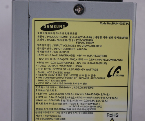 Samsung PST-300DHF9 FSP300-60SBV 300W 80Plus Bronzo Alimentatore ATX - Foto 8 di 8
