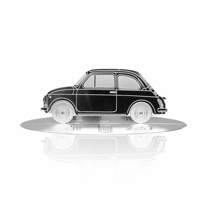 Miniature Fiat Coupé Gravée Acier Inoxydable 4R - Présentoir Transparent, Fabriqué En Italie