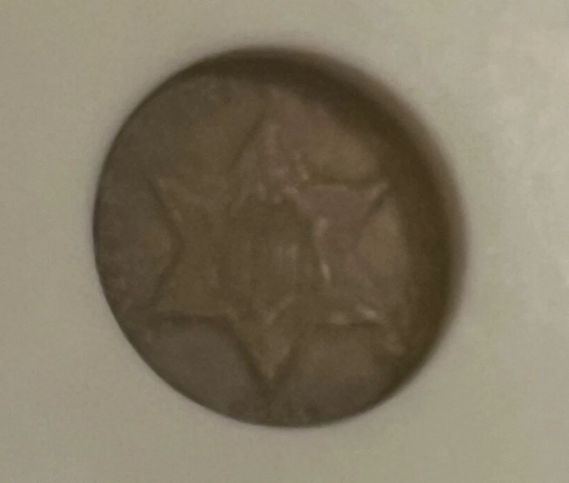 1862 three cent silver   Uncirculated, MS62 toned - Image 3 of 4