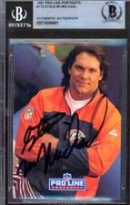 Steve McMichael Beckett BAS Signed 1991 Pro Line Portraits Autograph