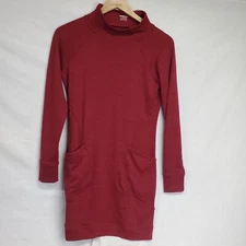 Toad & Co Dress Size XS Red Long Sleeve Intermezzo Mock Turtleneck