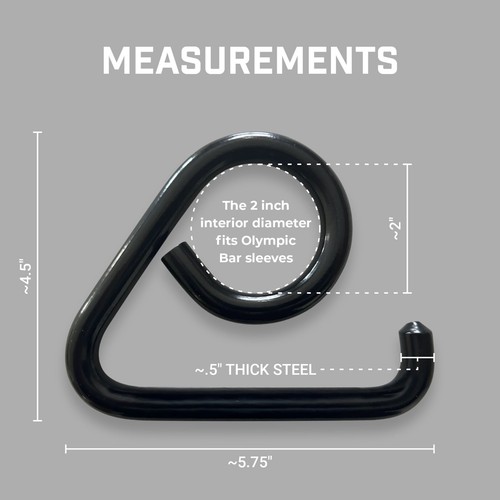 Resistance Band Bar Collar Hooks, Use with Any 2" Olympic Bar, USA MADE - Picture 5 of 9