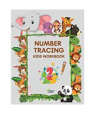 Number Tracing Kids Workbook: Learning numbers practice, Kindergarten, homeschoo