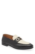 SALVATORE FERRAGAMO Gin Gancio Bit Convertible Loafer Nero Blanc/ Black/White 8W