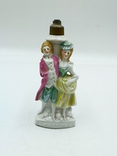 ANTIKE PORZELLAN FIGUR GALANTES PAAR UM 1900 LAMPENFUSS