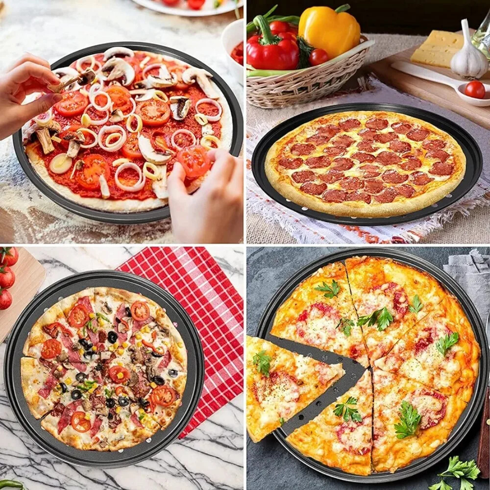 Round Pizza Tray NON STICK PIZZA BAKING PAN PIZZA PLATE PIZZA PAN