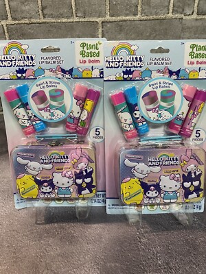 Hello Kitty And Friends Flavored Lip Balm With Storage Tin 4 Balms X2 Packs