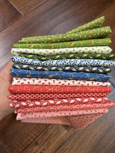 Blue Hill Fabrics-Pomegranate-Reproduction 1800-1850 Vintage - 13 Fat Quarters - Picture 2 of 21