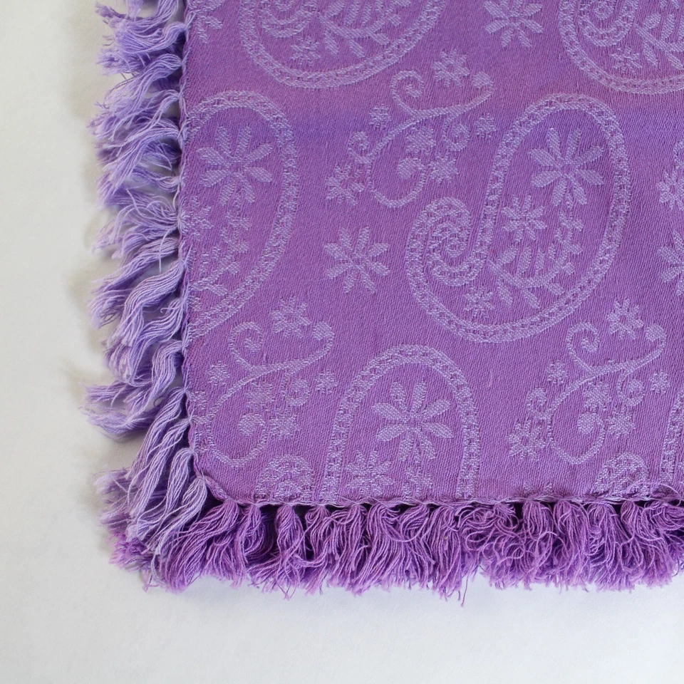 Lot of 3 Purple Magenta Fringe Cloth Napkins - Vibrant Textiles for Dining - Image 4 of 4