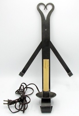 Vintage Folk Iron Electric Candelabra Amish Wall Sconce Light Fixture