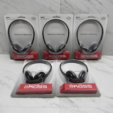 5 LOT - NEW Koss KPH7 Lightweight Portable Headphones with Adjustable Headband