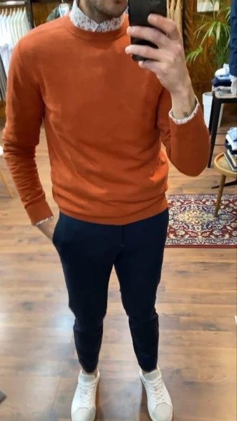 Men Camel Active Sweater Orange Polyamide 42 / XL