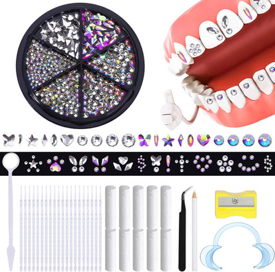 380 Pcs Teeth Gem Kit,Tooth Diamonds Gems Kit for Teeth DIY Crystals Teeth Jewel